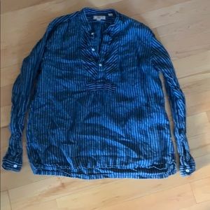 Jcrew WallaceBarnes linen-pullover shirt in indigo